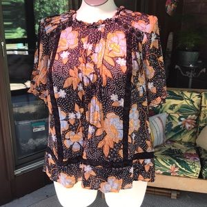 Floral print boho top
